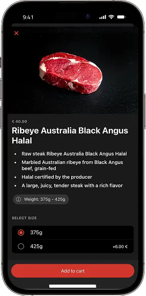 Steaks Delivery Latvia App - screenshot 4